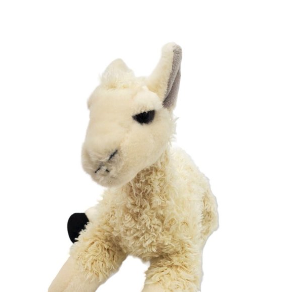 12 Inch Miyoni Tan Llama Plush Stuffed Animal by Aurora EUC No Tag Fluffy - Picture 4 of 6